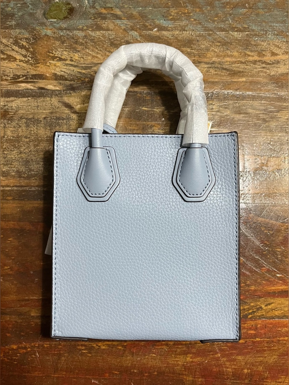 MICHAEL KORS MERCER EXTRA SMALL XS SHOPPER CROSSBODY BAG Pale Blue NEW WITH TAGS - Picture 2 of 8